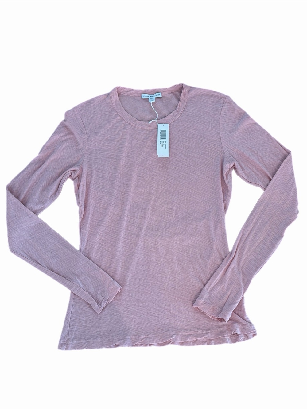 NWT James Perse Pale Pink Long-Sleeve Crewneck Tee - Size 0